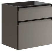 Mobile da bagno sotto lavabo Fusion grigio opaco L 59.5 x H 60 x P 45.5 cm 2 cassetti, lavabo non incluso