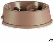 Ciotola ad Alimentazione Lenta per Animali Domestici Beige Plastica (27 x 7,5 x 27 cm) (12 Unità)