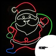 Babbo Natale con sacco luminoso da 60cm 960 Led Neon Flex Multicolore da esterno Wisdom
