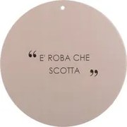 Sottopentola nero tortora 20 cm con scritta in stoneware