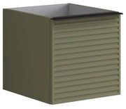 Struttura semi colonna da bagno Pixel 1 cassetto laccato opaco verde salvia L 40 x H 40 x P 45.5 cm