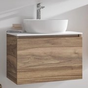 Kamalu - mobile bagno 60 cm con piano bianco solid surface sp-60c