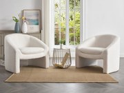 Poltrona in Tessuto bouclette Bianco - OSSANA