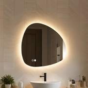 Specchio irregolare con illuminazione  94x94\74x74\64x64\84x84 cm, bicolore, interruttore touch, tappetino riscaldante