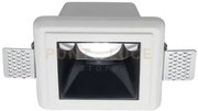 Gfa640- faretto in gesso finitura nera da incasso 1 luce attacco gu...