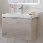 Kamalu - mobile lavabo 60 cm con cassetto scorrevole e lavabo incasso sp-60a