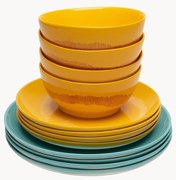 Servizio di stoviglie per feste con smalto reattivo, 4 persone (12 pz)