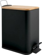 Cestino per la spazzatura nero opaco in acciaio con pedale 5 l Erik – Spirella