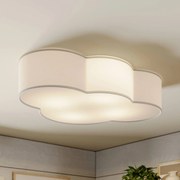 Plafoniera soffitto Cloud TK Lighting, dimmerabile, Bianco / Opale, Soggiorno / Sala da pranzo, Tessuto / Stoffa / Seta, Giovanile, Plafoniera
