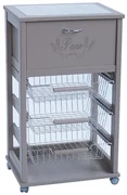 Carrello cucina portafrutta con portapane LACCATO TORTORA