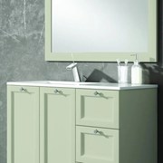 Lavabo integrale rettangolare vasca a sinistra L 101 x H 18 x P 46 cm in ceramica bianco
