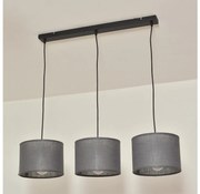 Lampadario a cavo ALBA 3xE27/15W/230V grigio