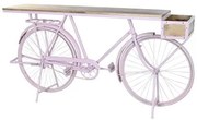 Ingresso DKD Home Decor Bicicletta 180 x 41 x 94 cm Rosa chiaro Ferro Legno di mango