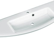 Lavabo da appoggio Cassca rettangolare in vetro L 141 x H 15 cm bianco