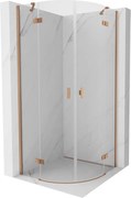 Mexen Mist cabina doccia semicircolare apribile 90 x 90 cm, trasparente, rame spazzolato - 8A33-090-090-65-00