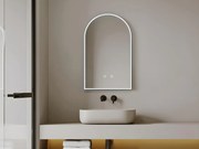 Specchio per bagno ovale ad arco - Antiappannante - a LED - L50 x H80 cm - ARCADI