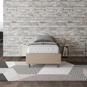 Letto singolo contenitore imbottito 80x200 similpelle tortora Azelia