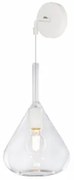 Applique bianco 1 luce vetro trasparente 1177bi-a-tr