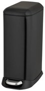 Cestino per la spazzatura nero opaco in acciaio con pedale 12 l Design – Wenko