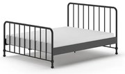Letto singolo nero in metallo con rete 160x200 cm BRONXX - Vipack