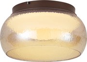 Plafoniera Art Déco marrone con vetro ambrato con LED integrato dimmerabile a 3 fasi - THIMBLE