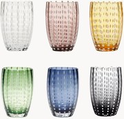 Set di 6 bicchieri fatti a mano in vetro soda-lime Perle