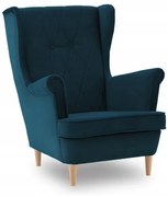 Poltrona blu petrolio in stile scandinavo