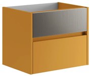 Mobile da bagno sospeso sotto lavabo L 59.5 x H 50 x P 45.5 cm beige laccato opaco, 2 cassetti Niwa