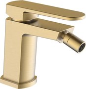 Rubinetto per bidet getto laminare cristallino Zefir AQUASANIT oro opaco con piletta
