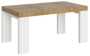 Tavolo allungabile 90x160/264 cm Roxell Mix piano Quercia Natura - gambe Bianco Frassino