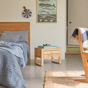 Tikamoon - Comodino per bambini in legno di teak Minimalys