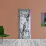 Porta scorrevole Butterfly in alluminio multicolore, L 96 x H 215 cm, con binario Ermes Sinistra