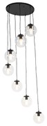 Lampada a sospensione Art Déco nera 7 luci - Pallon