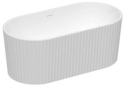 Vasca da bagno freestanding scanalata 220 litri 150 x 75 x 58 cm in Acrilico Bianco lucido - ALIENA