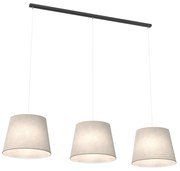 Lampadario A 4 Luci Epoca Con Paralumi In Tessuto Beige