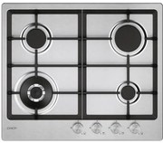 Moderna CHG6BF4WTX Piano cottura Acciaio inox Da incasso 60 cm Gas 4 Fornelli - Candy