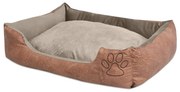 Cuccia per cani con cuscino imbottito pelle sintetica xxl beige