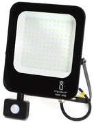 Faro proiettore Led 100W Nero da esterno IP65 Bianco neutro 4000K con sensore crepuscolare e di movimento Aigostar