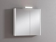 Pensile con luce Akira laccato bianco opaco L 71.5 x H 70 x P 15.5 cm