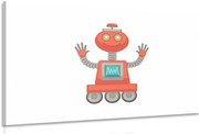 Quadro su tela – Con motivo di robot in rosso