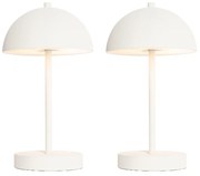 Set di 2 lampade da tavolo da esterno fungo bianco ricaricabili - Keira