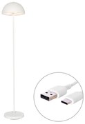 Lampada da terra da esterno bianca ricaricabile a 3 livelli di dimmerazione - Keira