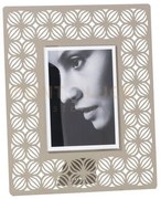 Portafoto di design ikat grande sabbia in ferro e polimetilmetacril...