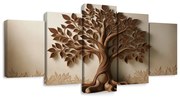 Stampa su tela – Albero della vita marrone
