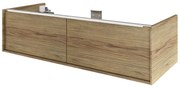 Mobile da bagno sospeso sotto lavabo L 120 x H 32 x P 48 cm quercia di campagna satinato, 2 cassetti SENSEA Neo
