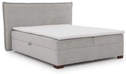 Letto boxspring grigio chiaro con contenitore 200x200 cm Lysa – Ropez