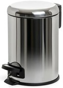 Pattumiera bagno con pedale inox cromo con secchio interno estraibile