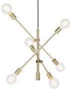 Lampada a sospensione art deco ottone opaco 6 luci - Sydney