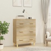 Credenza rovere sonoma 70x34x90 cm in legno multistrato