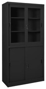 Armadio Ufficio Anta Scorrevole Antracite 90x40x180 Cm Acciaio /